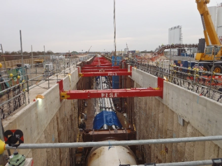 DPS photo of a tunnel gas pipeline being built under the River Humber