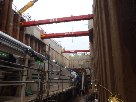 DPS photo of inside the tunnel under the River Humber showing the gas pipeline being built